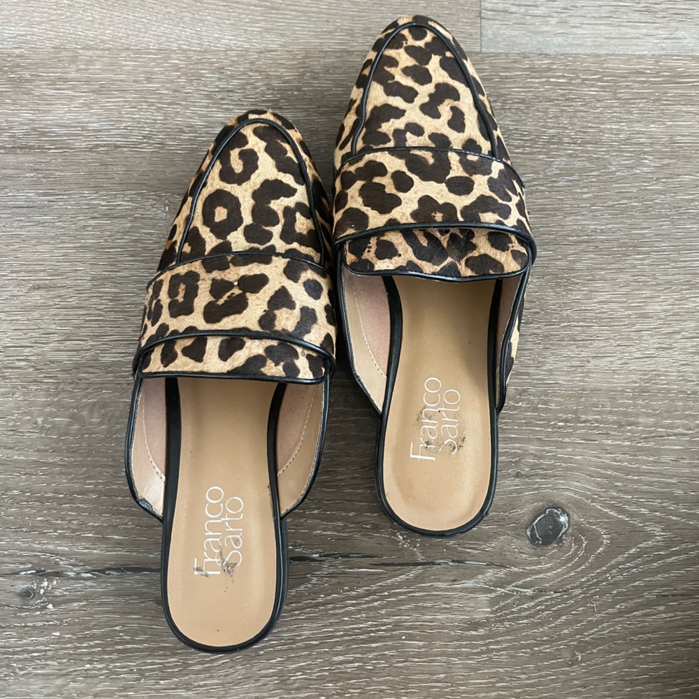 Franco Sarto Leopard Print Mules